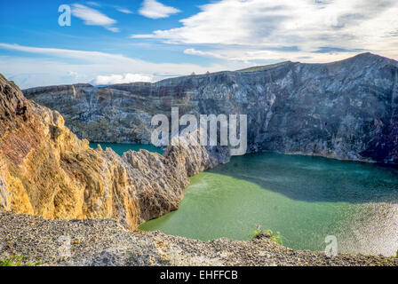 Lacs colorés à Kelimutu, Flores, Indonésie Banque D'Images