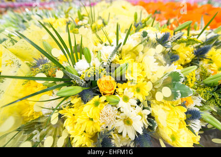 Bedfordshire, Royaume-Uni. 13 mars, 2015. Une masse de fleurs colorées sont en vente à la Sabine's flower grossistes près de Sandy Bedfordshire, en prévision de la Fête des mères qui est le dimanche 15 mars. Le cellier à température contrôlée contient des milliers de fleurs et bouquets pour distribution aux fleuristes locaux et des détaillants en vue de les précipiter pour acheter des fleurs que présente cette semaine. Credit : Julian Eales/Alamy Live News Banque D'Images