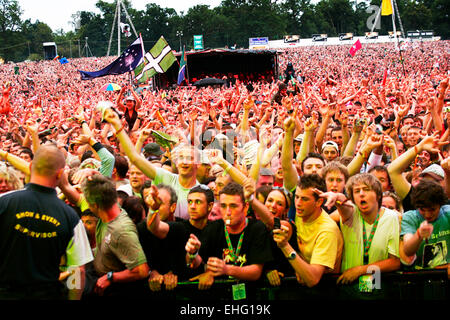 Foule en colère contre V Festival 2006 à Chelmsford. Banque D'Images