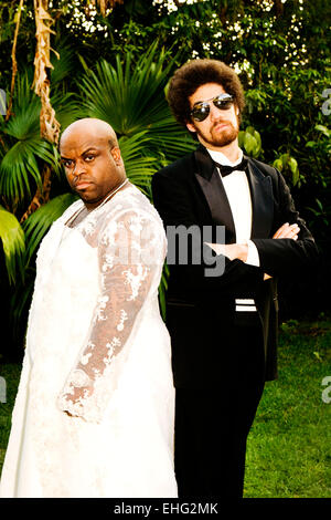 Un portrait de Gnarls Barkley aka l'ECO-Lo et Danger Mouse à Los Angeles 29/02/2008. Banque D'Images