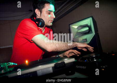 Pilooski à DJ DISCO BLOODBATH at Black Lotus Karaté Club à Shoreditch Londres le 4 juillet 2009. Banque D'Images