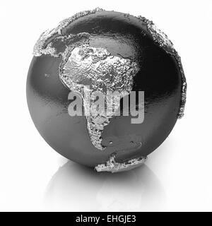 Globe d'argent - Amérique du Sud Banque D'Images