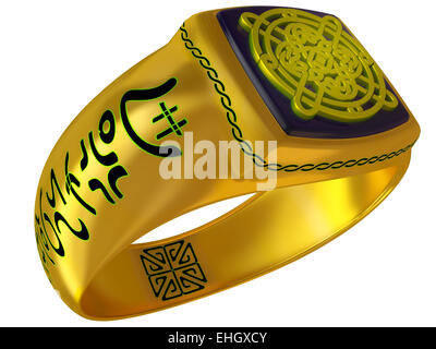 Un anneau d'or fantasy fantastique Banque D'Images