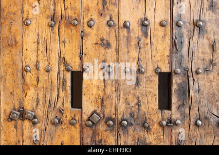 Bois ancien porte avant Banque D'Images