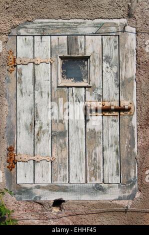 Bois ancien porte avant Banque D'Images