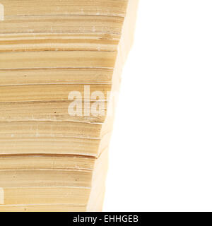 Pile de vieux livres over white Banque D'Images