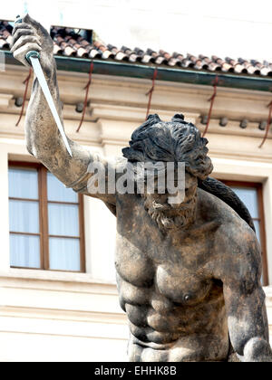 Géant de combat Le Château de Prague Banque D'Images