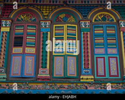 Bâtiments traditionnels et boutiques dans Little India, Singapour Banque D'Images