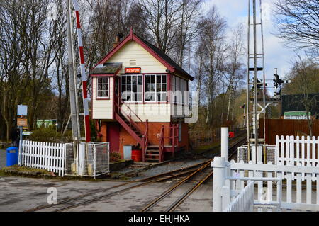 Signalbox sur le Sud Tynedale Railway à Alston. Banque D'Images