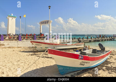 Jetée de Puerto Morelos Yucatan Mexique Banque D'Images