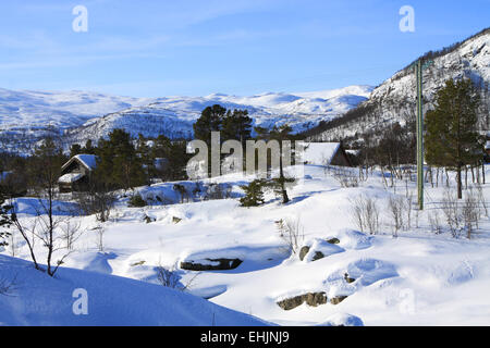 Les zones de sports d'hiver en Norvège Banque D'Images