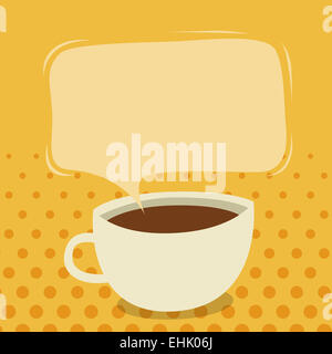 Vector illustration d'une tasse de café avec talk bubble. Banque D'Images