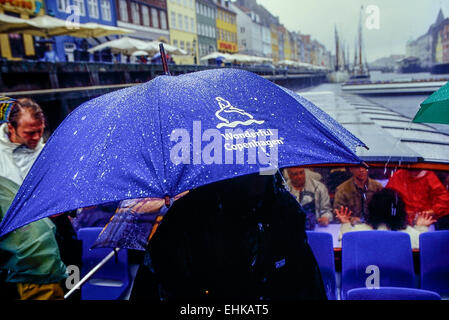 Copenhague sous la pluie. Le Danemark. Banque D'Images