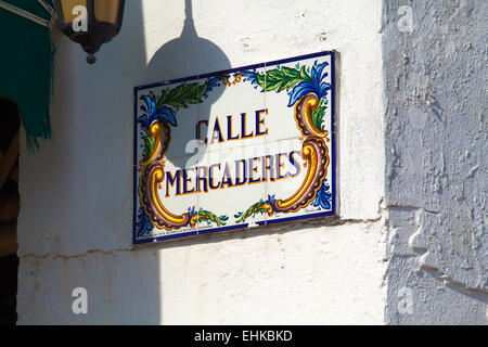 Plaque Vintage nom de rue, La Havane, Cuba Banque D'Images