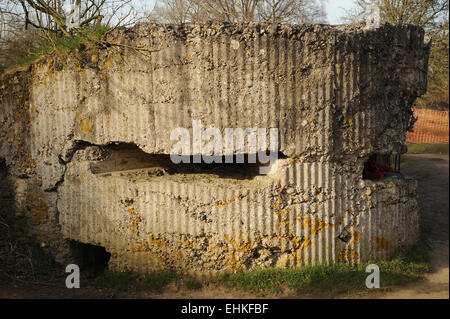 Vestiges d'une guerre mondiale une mitrailleuse à Bunker Hill 60 bataille, Belgique. Banque D'Images