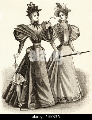 Victorian woman fashion illustration circa 1895 Banque D'Images