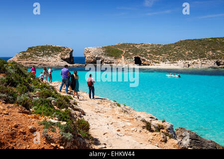 Lagon bleu, l'île de Comino, Malte Banque D'Images