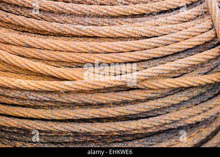 Câble d'acier utilisé sur les bateaux chalutiers Banque D'Images