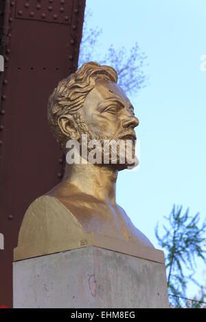 Statue de Gustave Eiffel près de Tower, Paris, France Banque D'Images