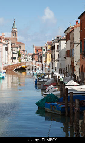 Canal, Chioggia, Veneto, Italie Banque D'Images