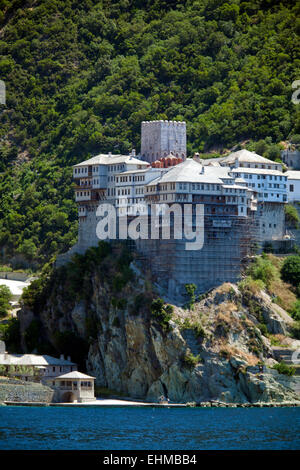 Dionissiou monastère, péninsule Athos, Athos, Chalkidiki, Grèce Banque D'Images