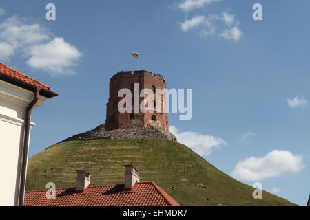 La tour de Gediminas à Vilnius, Lituanie. Banque D'Images