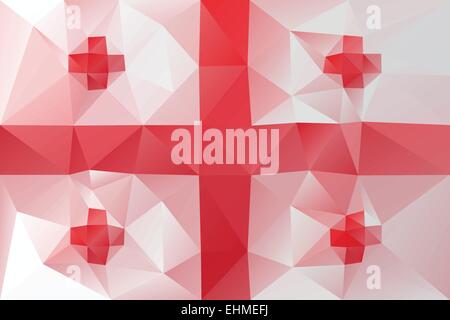 Drapeau géorgien - modèle polygonal triangulaire Illustration de Vecteur