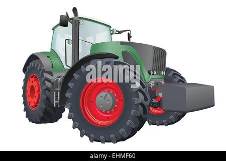 Tracteur agricole avec les grandes roues vector illustration Illustration de Vecteur