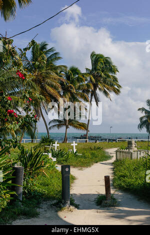 Cimetière de Caye Caulker, Belize Banque D'Images