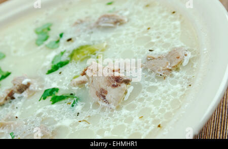 Poulet aux asperges chaudrée, Close up Banque D'Images