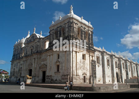 La Cathédrale de León, León, Nicaragua. Banque D'Images