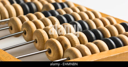 Vieux bois abacus close up Banque D'Images