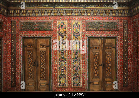 Chambre d'Alep. Lambris d'autour de 1600, l'Empire Ottoman. Musée de Pergame, Berlin, Allemagne. Banque D'Images