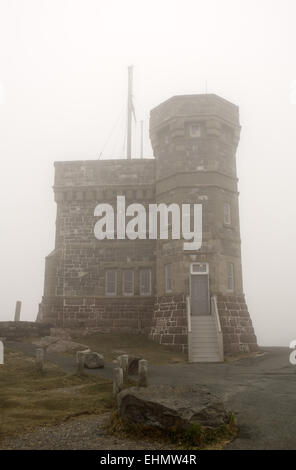 La tour Cabot dans le brouillard, à Terre-Neuve. Banque D'Images