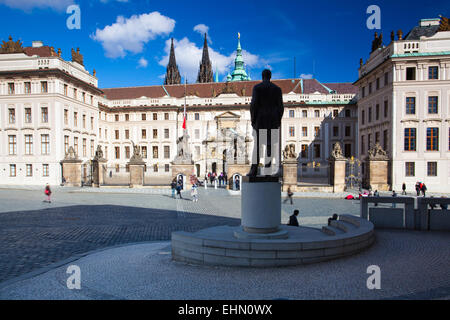 Prague, République tchèque - Mars 4,2015 : Monument de Tomas Garrique Masaryk, le premier président de la Tchécoslovaquie, Banque D'Images