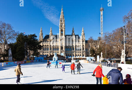 Patin à glace à la Wiener Eistraum - patinoire viennois Banque D'Images