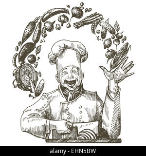 La cuisson logo vector modèle. chef, cuisinier ou icône de cuisine. Banque D'Images