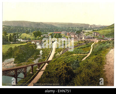 Gare et Rothern Bridge, Torrington, Angleterre Banque D'Images