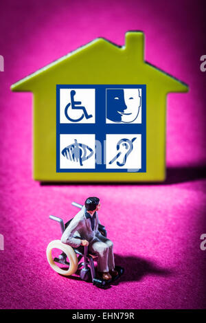Image conceptuelle sur l'accessibilité pour handicapés physiques. Banque D'Images