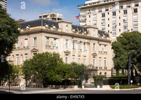 L'ARGENTINE, Buenos Aires, Retiro, Av del Libertador, avant de l'ambassade des États-Unis d'Amérique Banque D'Images