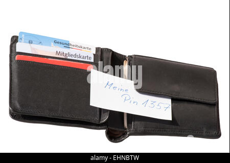 Numéro de broche und Wallet Banque D'Images