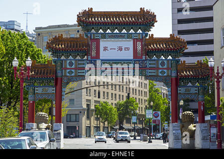 Porte d'entrée, China Town, Portland, Oregon Banque D'Images