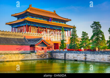 Beijing, Chine Cité interdite à l'entrée nord. Banque D'Images