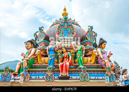 Détails du Temple Hindou de Singapour. Banque D'Images