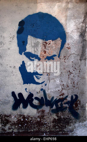 Un graffiti portrait de l'acteur américain, Robert De Niro. Banque D'Images