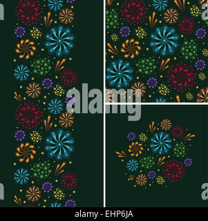 Ensemble d'artifice modèle homogène et des frontières d'artifices Banque D'Images