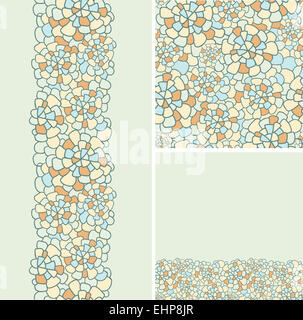 Ensemble de motif texturé de galets et des frontières sans fond Banque D'Images