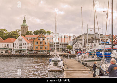 Bateaux dans le port de Stavanger en Norvège Banque D'Images