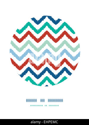 L'ikat colorés châssis chevron décor cercle motif de fond Banque D'Images