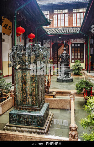 Temple du Bouddha de Jade Courtyard Shanghai Chine Banque D'Images